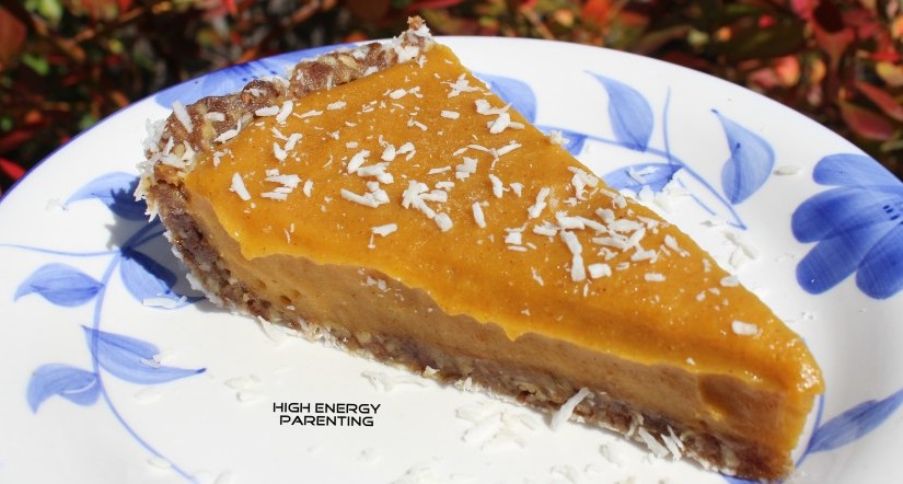 hep-food-pumpkin-pie-with-nice-cream-mango-pumpkin-date-vanilla-cinnamon-filling-pecan-date-coconut-crust-side-view-red-bg-with-logo